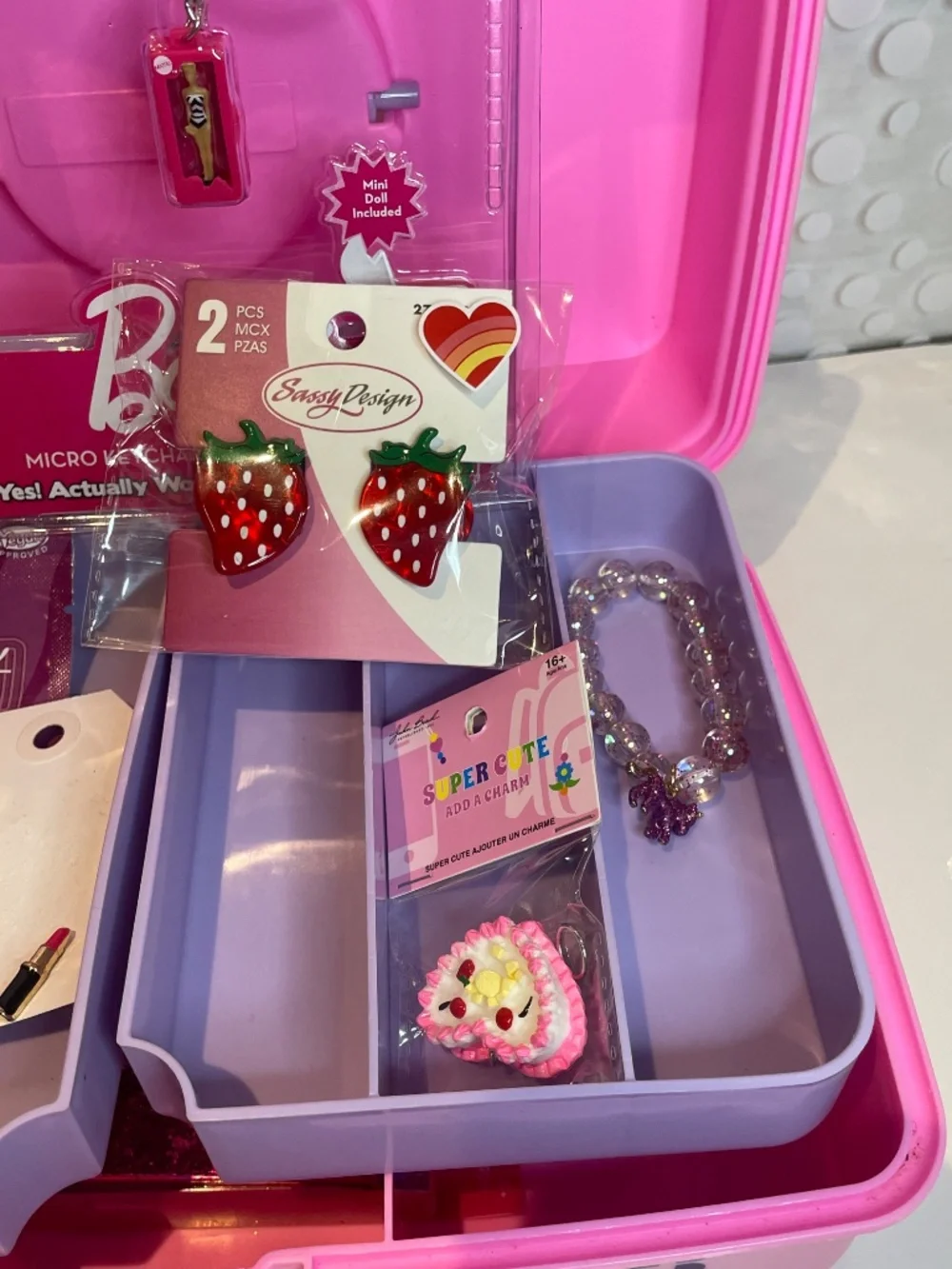Vintage 90s 💋Barbie Caboodles cosmetic storage case - Picture 9 of 12
